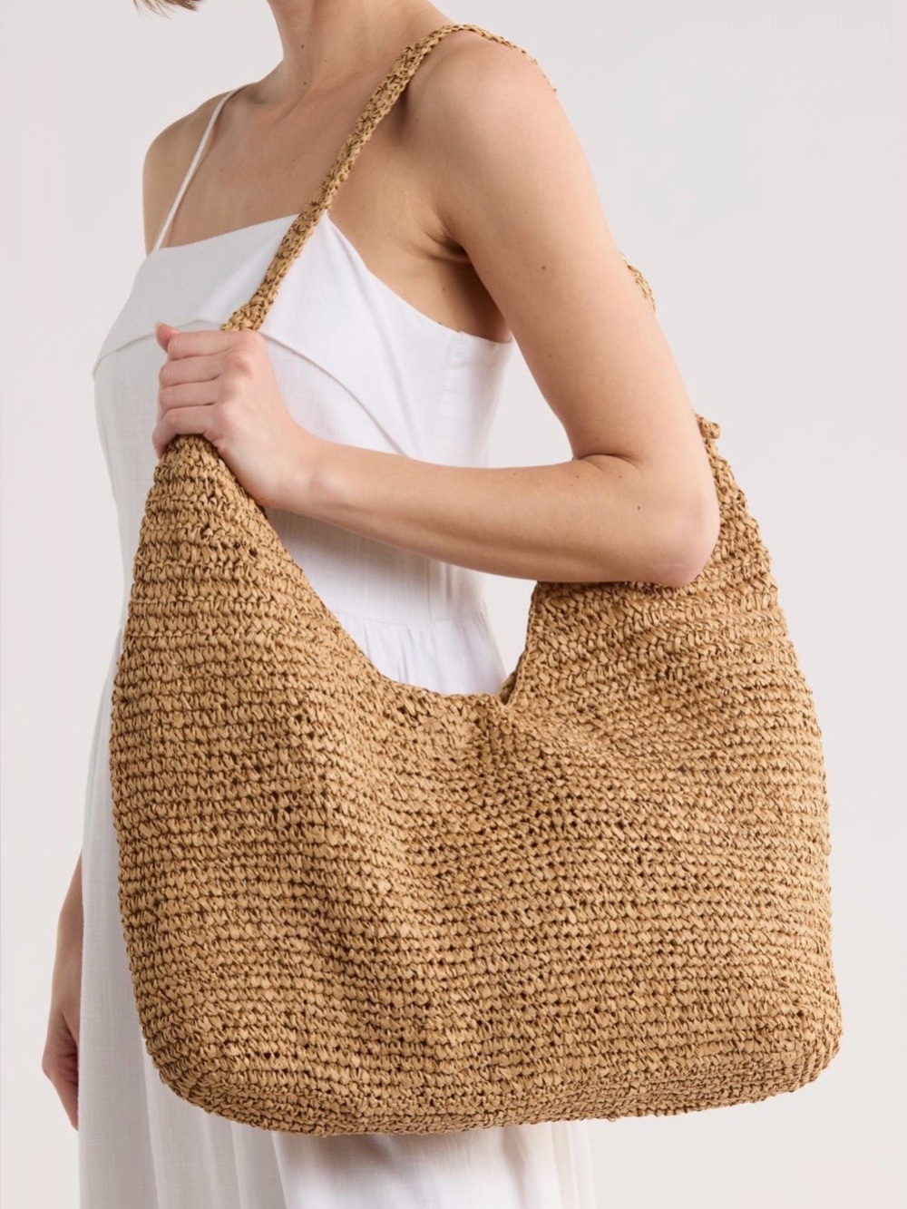 Collection XIIX Handwoven Straw Tote in Natural Tan - Picture 4 of 4